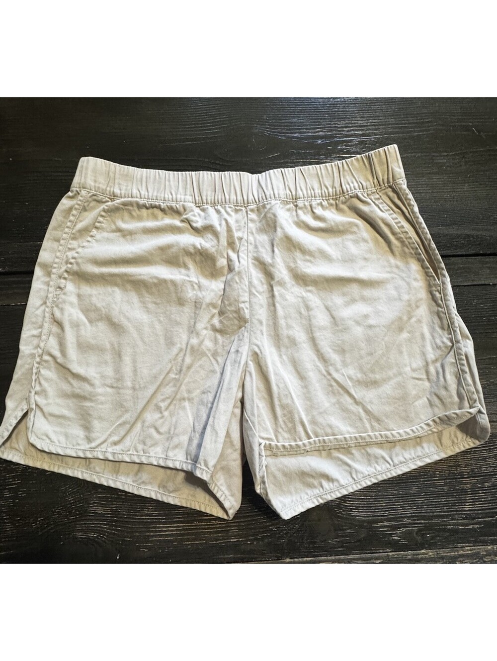 Banana Republic Womens M Oyster Pearl Cotton Pull On Shorts 3.5” Coastal